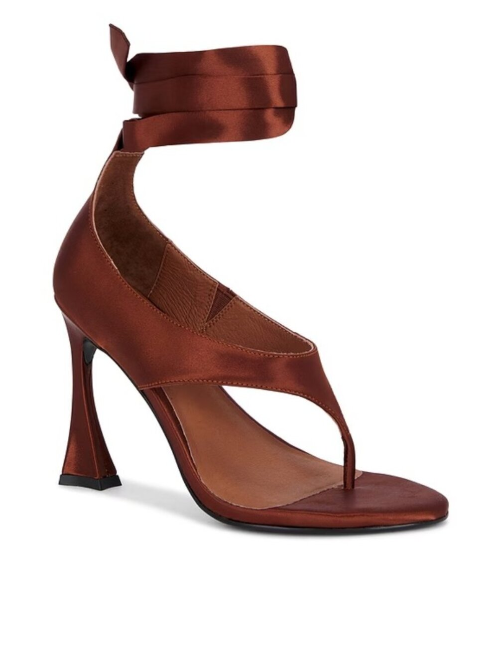 Jeffrey Campbell Ysabela-R in Chocolate Brown Satin Sandal US 8